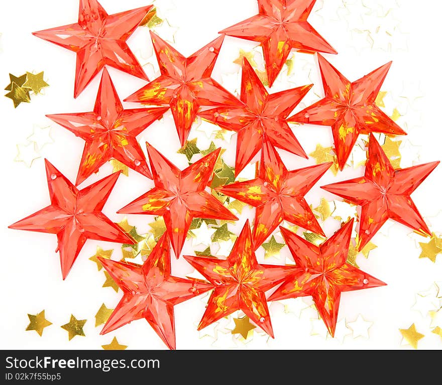 Decorative stars on a white background