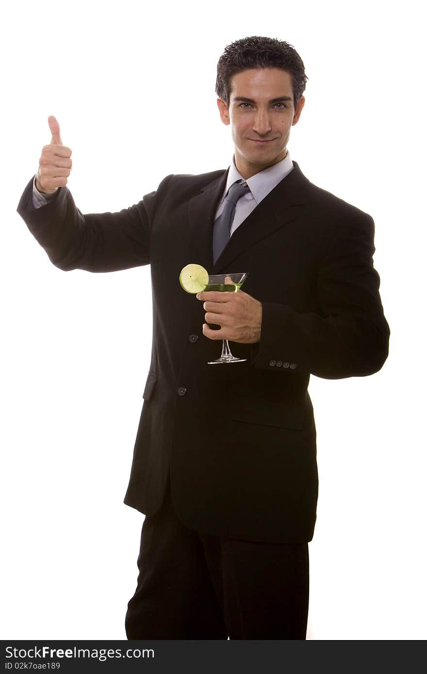 Businessman celebrating