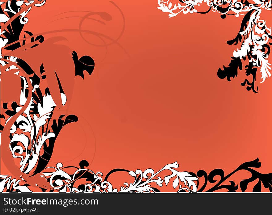 Orange decorative background with place for text