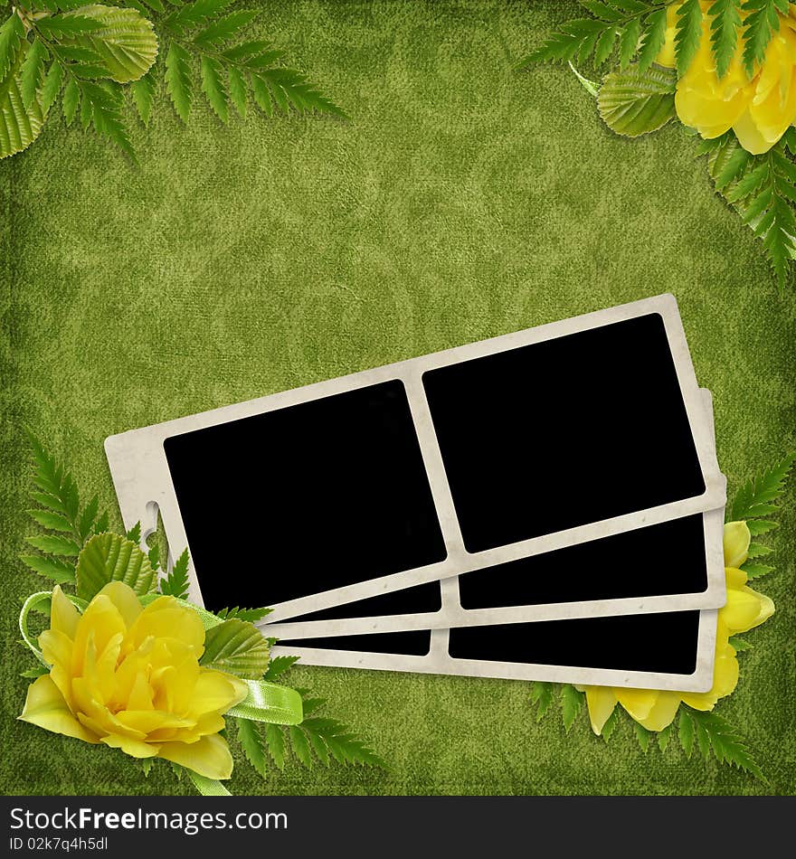 Card for the holiday  with flowers on the abstract background