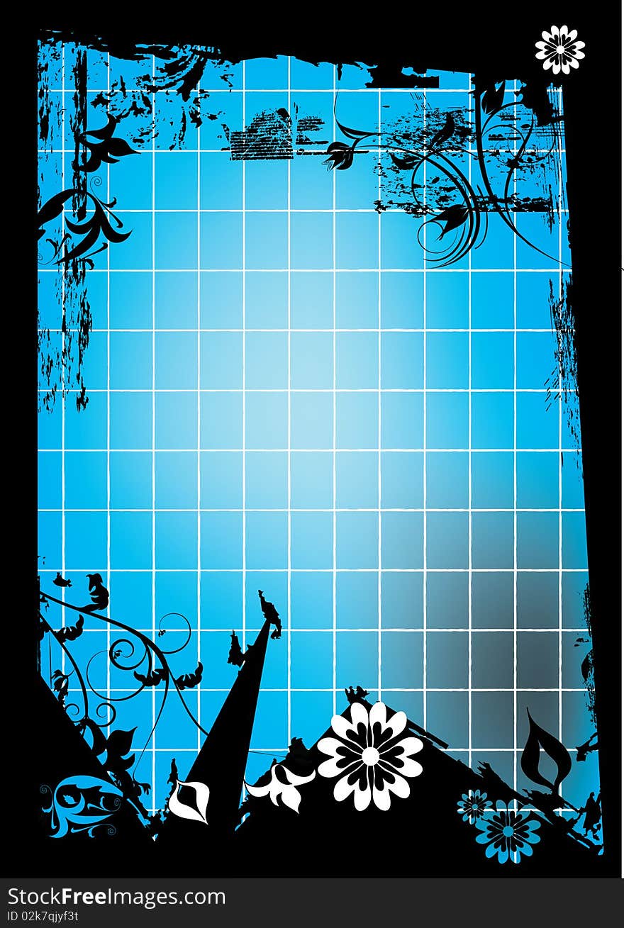 Blue and black  decoration