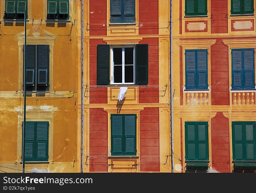 Coloured Walls Of An Italian Town