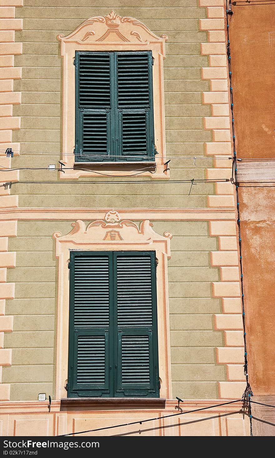 Coloured walls of an italian town