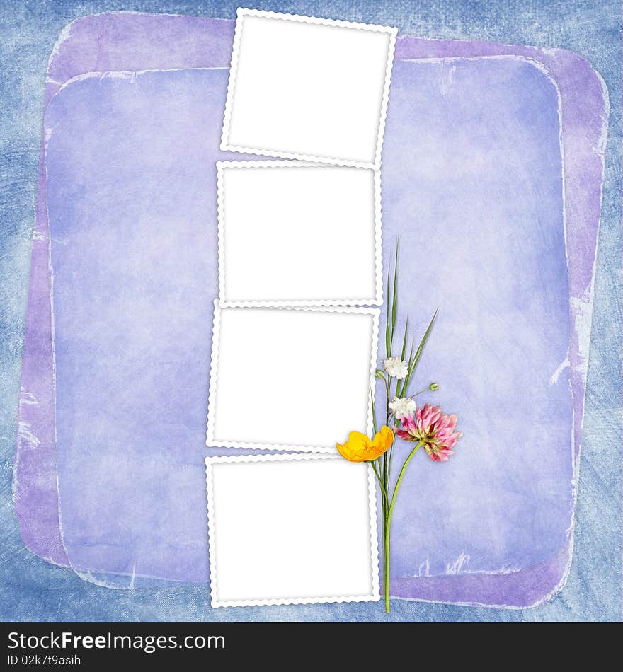 Card for the holiday  with flowers on the abstract background