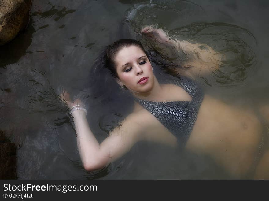 Totally relaxed in the water.