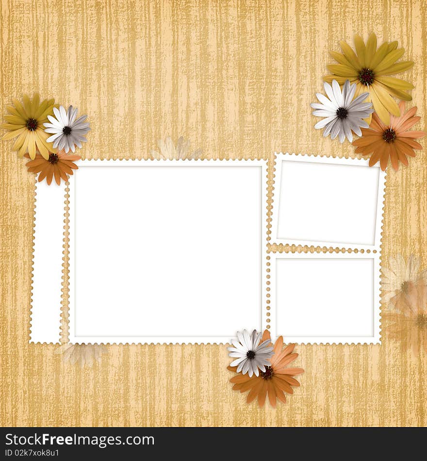 Card for the holiday  with flowers on the abstract background