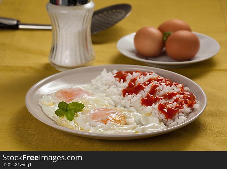 Tasty fried eggs