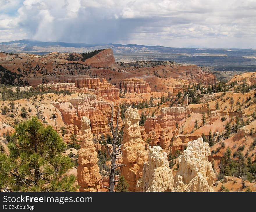 Storm in the distance taken from the Rim trail at Bryce canyon