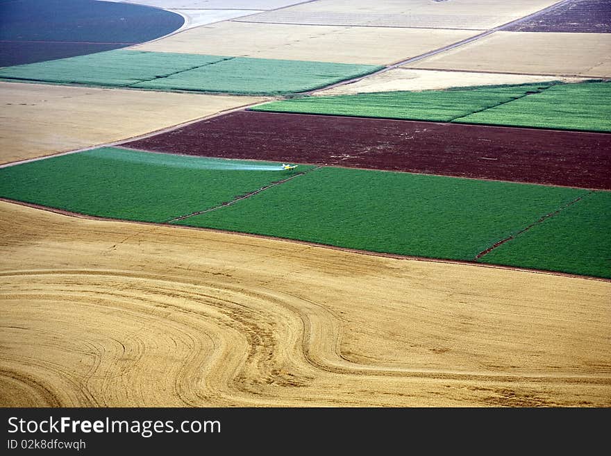 Aerial landscape with rural field