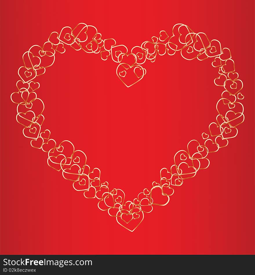 Valentine background with hearts. Vector illustration