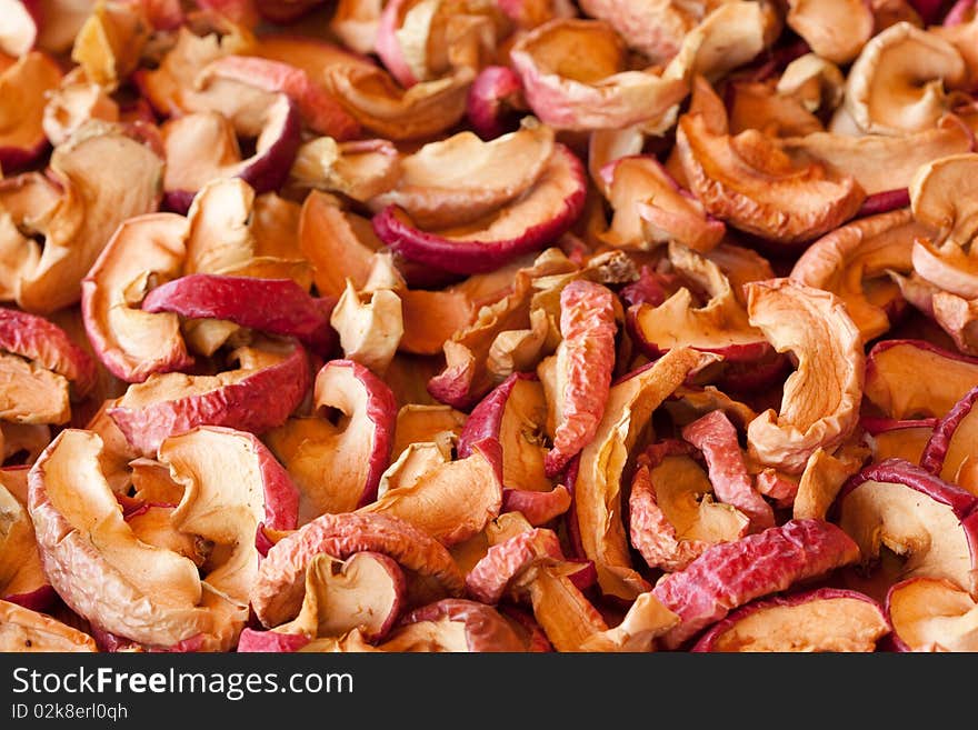 Dried apples as a background