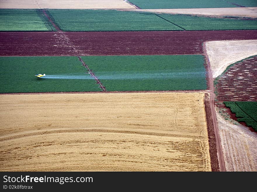 Aerial Landscape With Rural Field