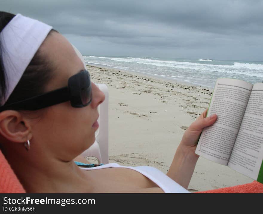 Reading on the beach