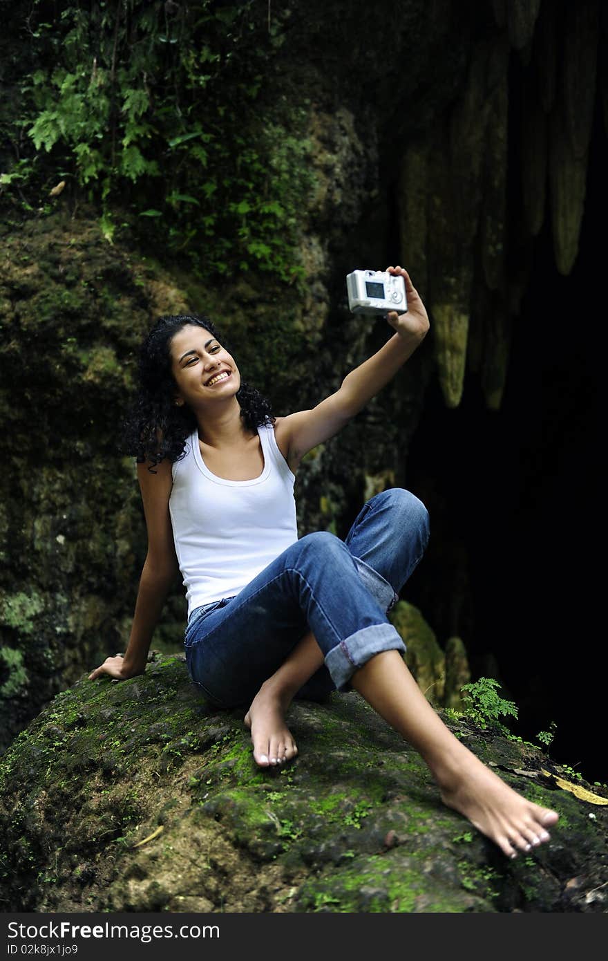 Woman taking a photo