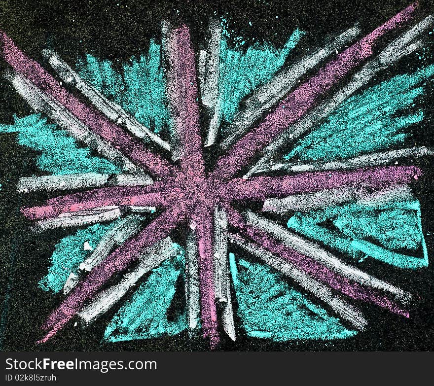 British Flag on old blackboard