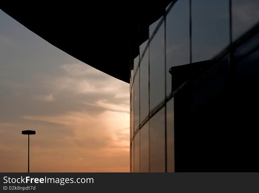 High Modern Building In Gold