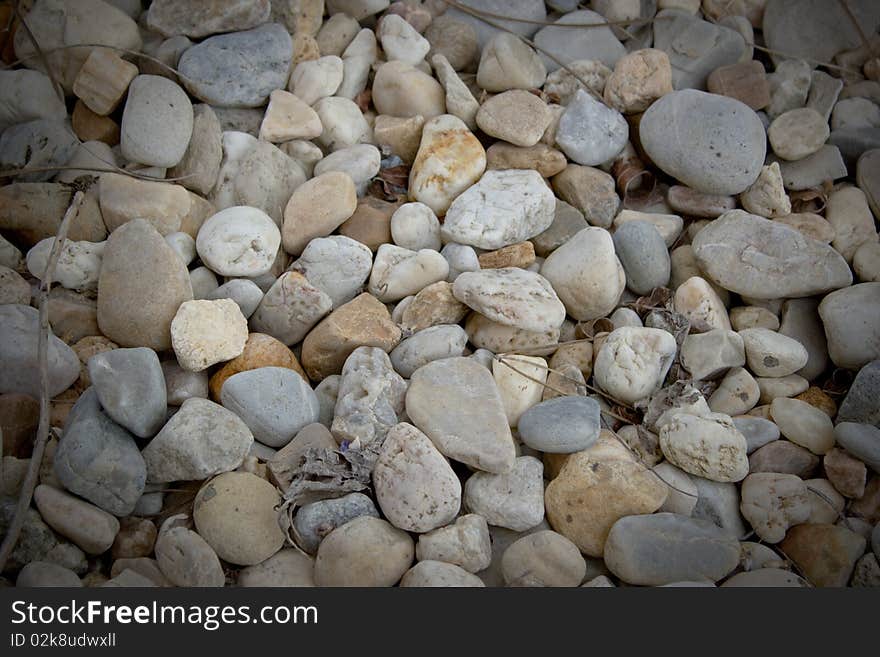 Stones on the floor with vignette