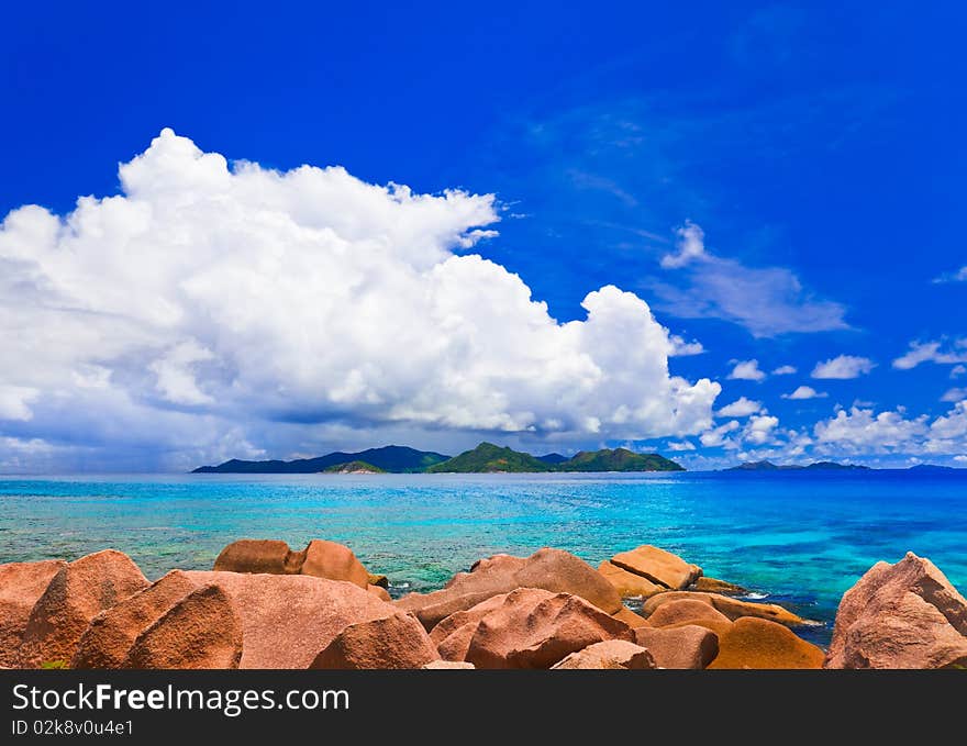 Tropical island at Seychelles - nature background