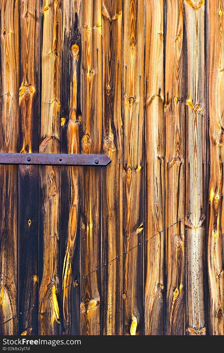 Very old antique colored door of the building