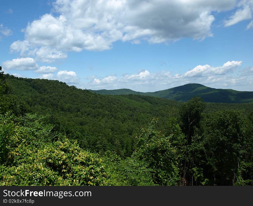 View of the mountains in Linville, North Carolina