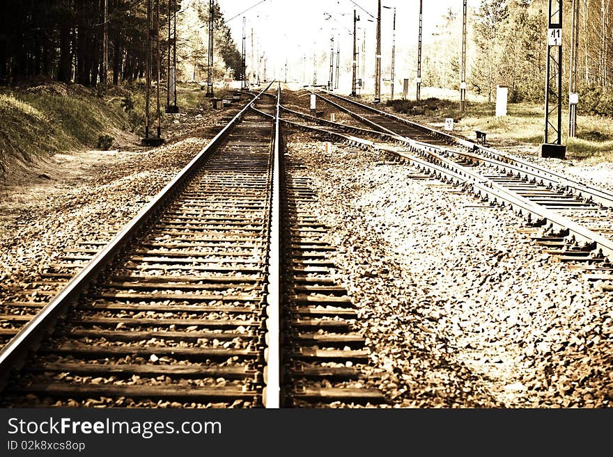 View of the railway track on a sunny day