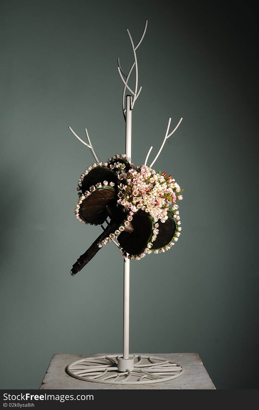 Bouquet in studio with background