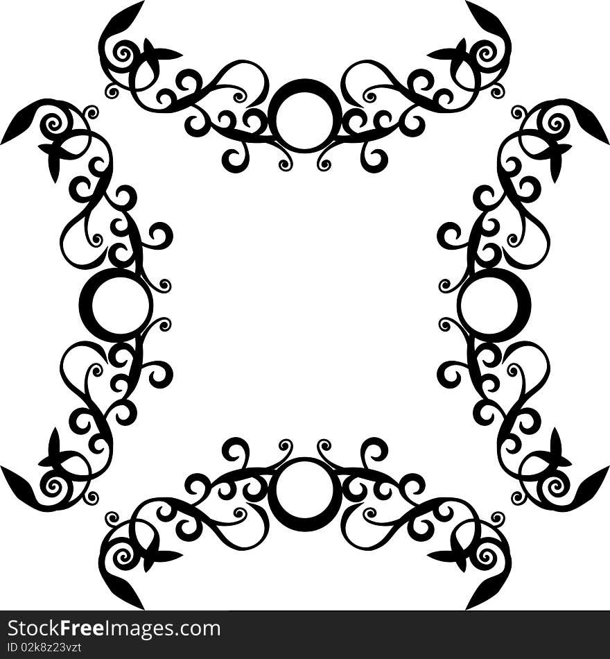 Ornament circle in black 71. Ornament circle in black 71