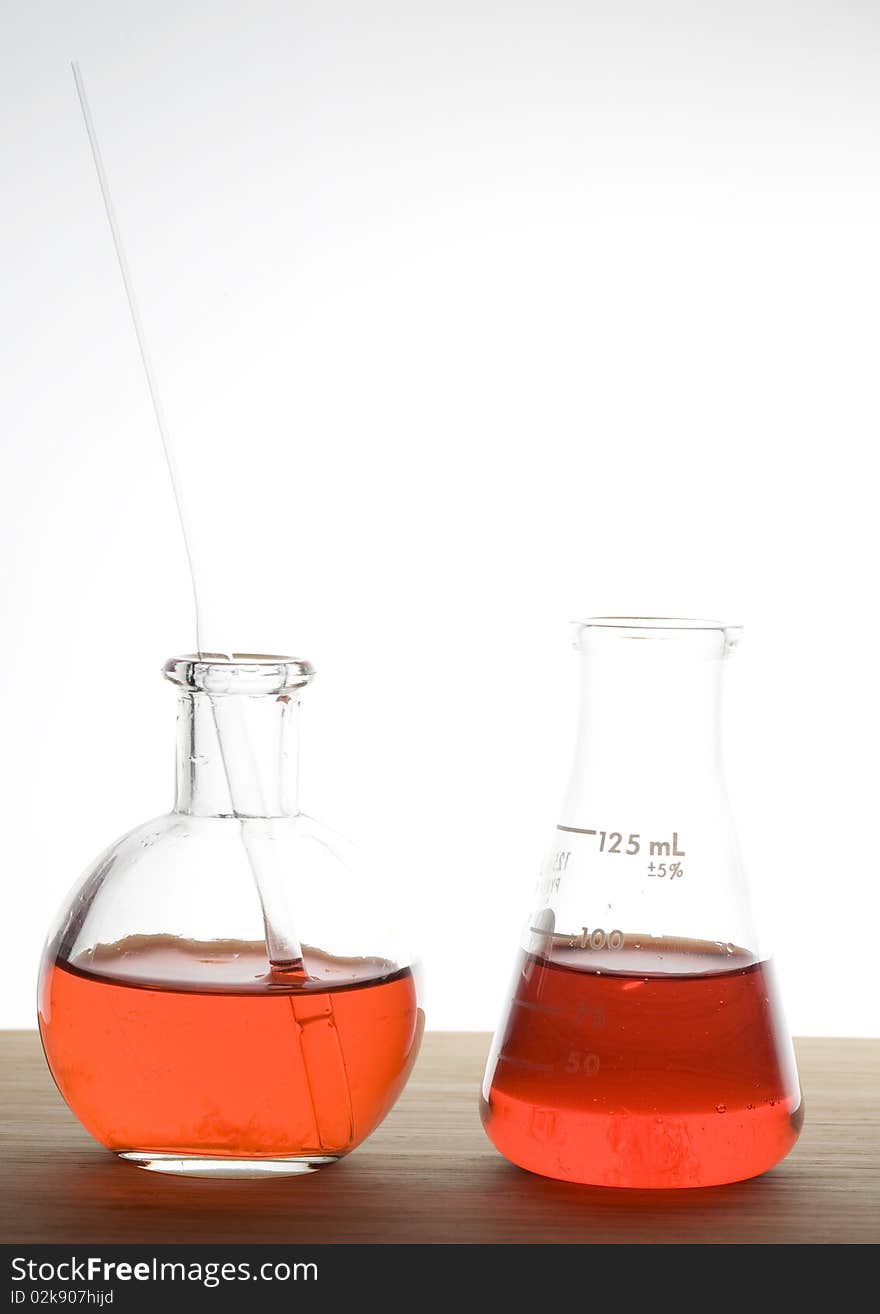 Laboratory flask isolated on white background