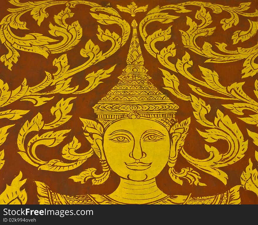 Thai painting in wat pra singha chiangmai thailand