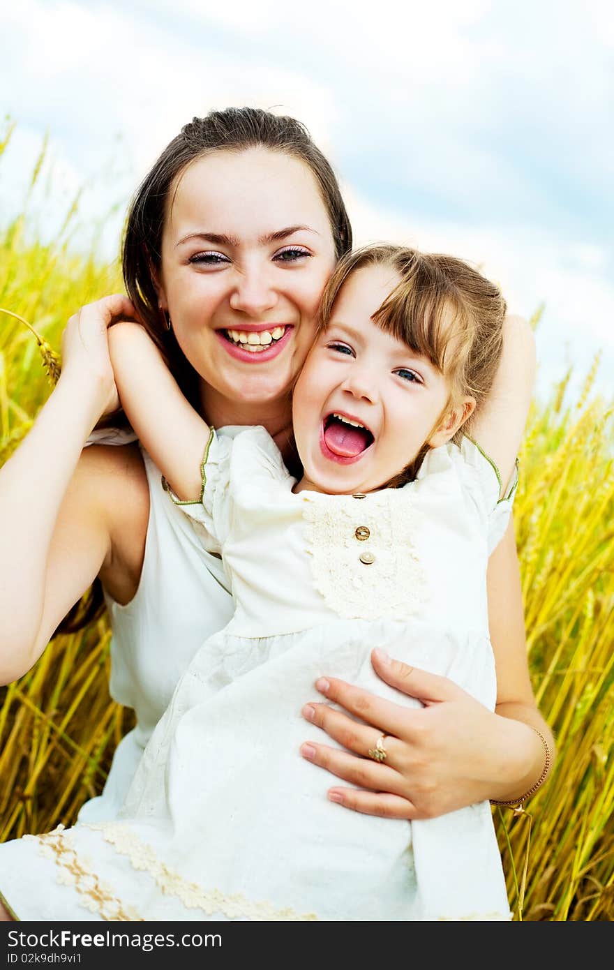 Happy mother and daughter