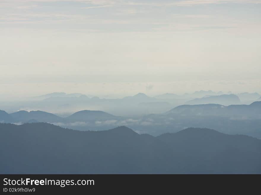 Cloud on mountain