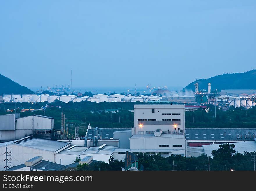 Factory land in morning image