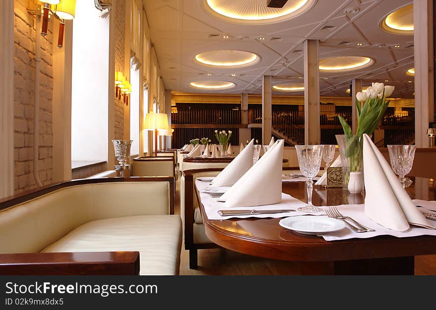 A part of interior of luxury restaurant