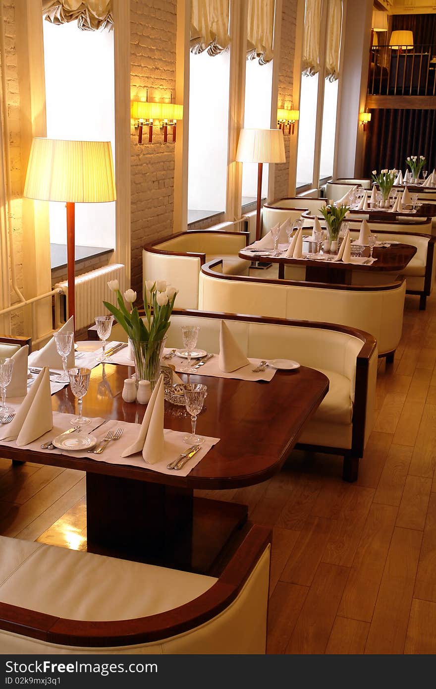 A part of interior of luxury restaurant