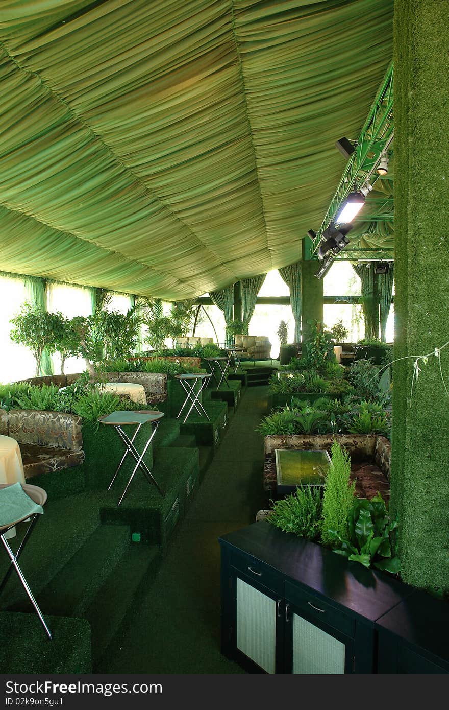 View of restaurant full of plants and flowers