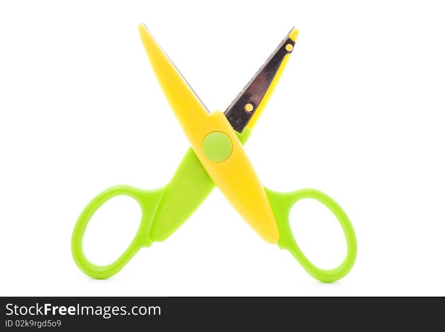 Green and yellow scissors