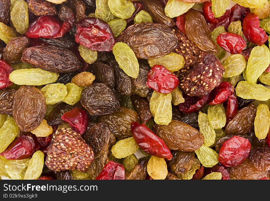 Background of dried fruit mix