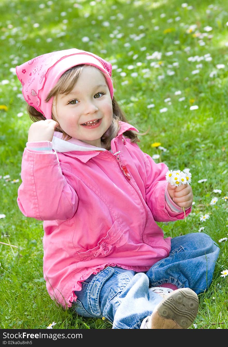 Little girl in park