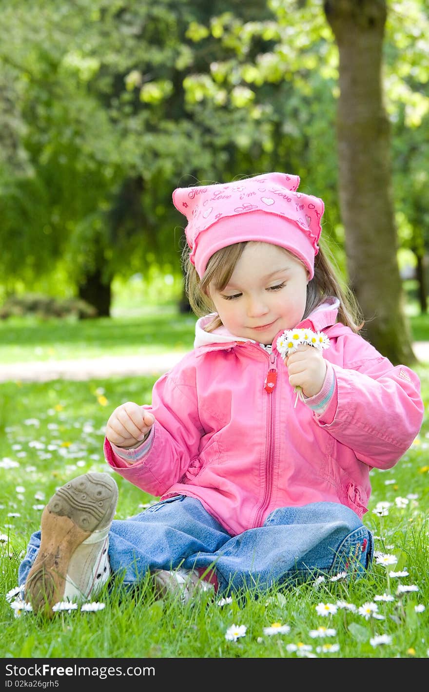 Little girl in park