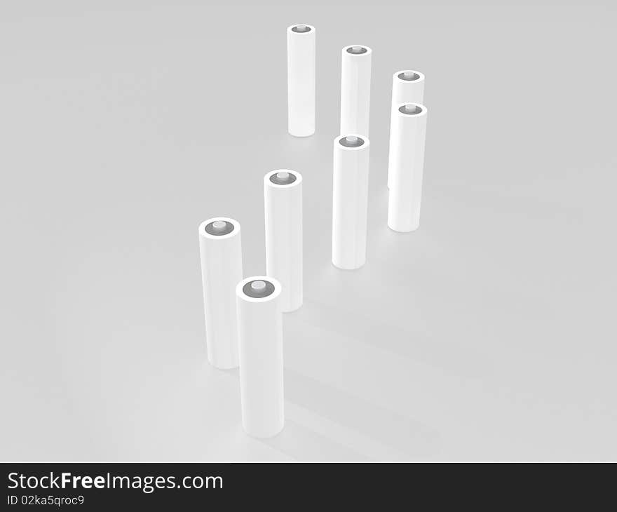 S-shaped arrangement of a number of batteries. S-shaped arrangement of a number of batteries