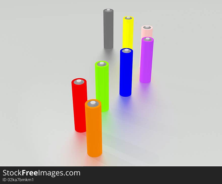 S-shaped arrangement of a number of batteries. S-shaped arrangement of a number of batteries