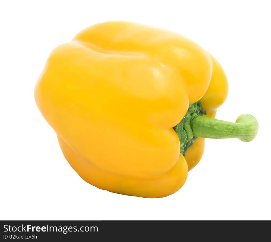 Yellow bell pepper on white background