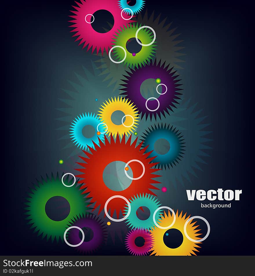 Illustration with colorful wheels, . Illustration with colorful wheels,