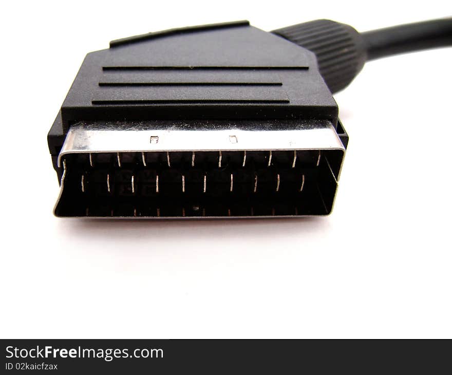 Scart cable on a white background isolated