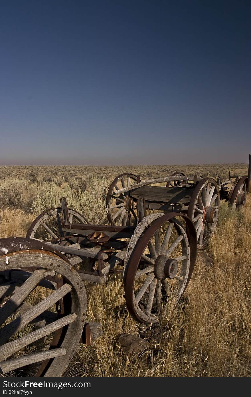 Discarded Old Wooden Wagons