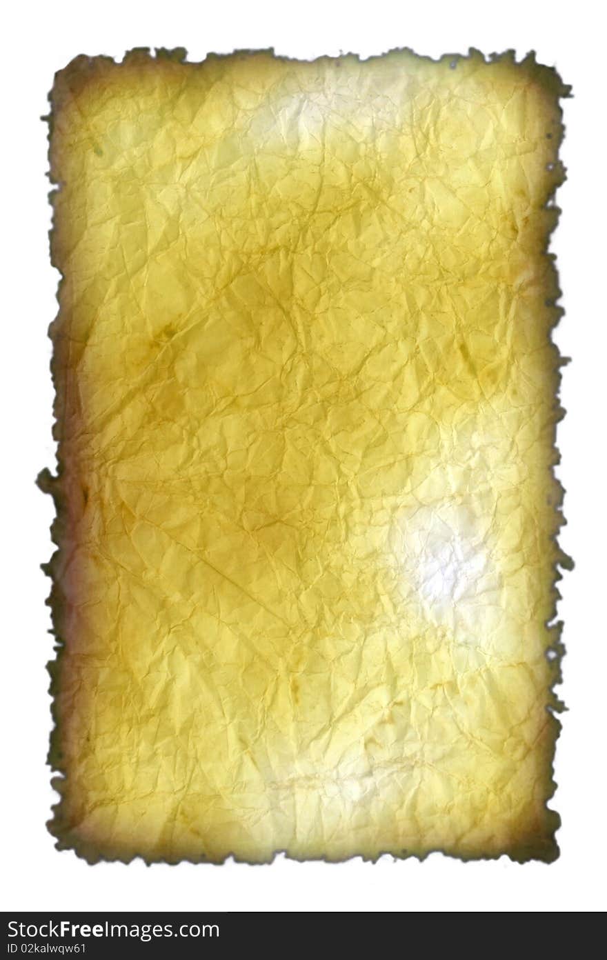 Old yellow creased paper as a background. Old yellow creased paper as a background