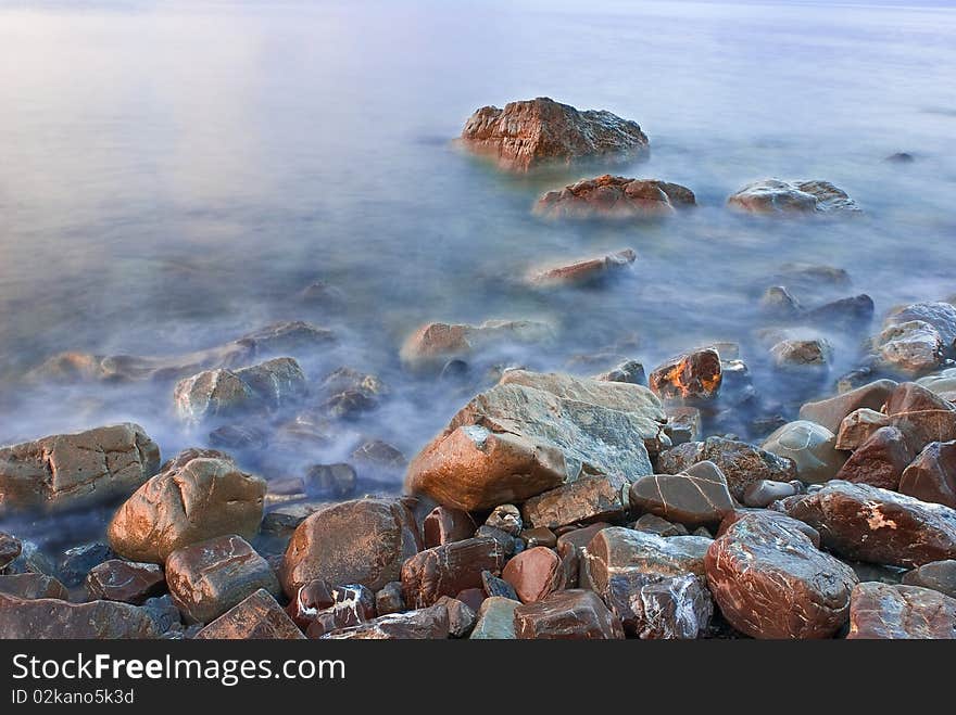 Stones on a sea