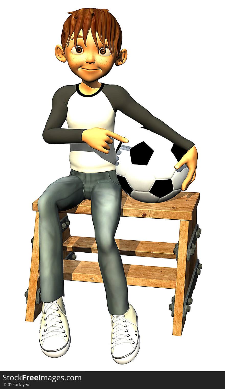 The kid boy teen human is also a footballer and he is seated with his ball