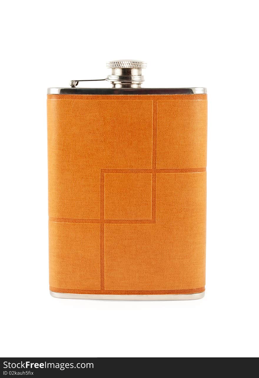 Brown flask isolated on white background