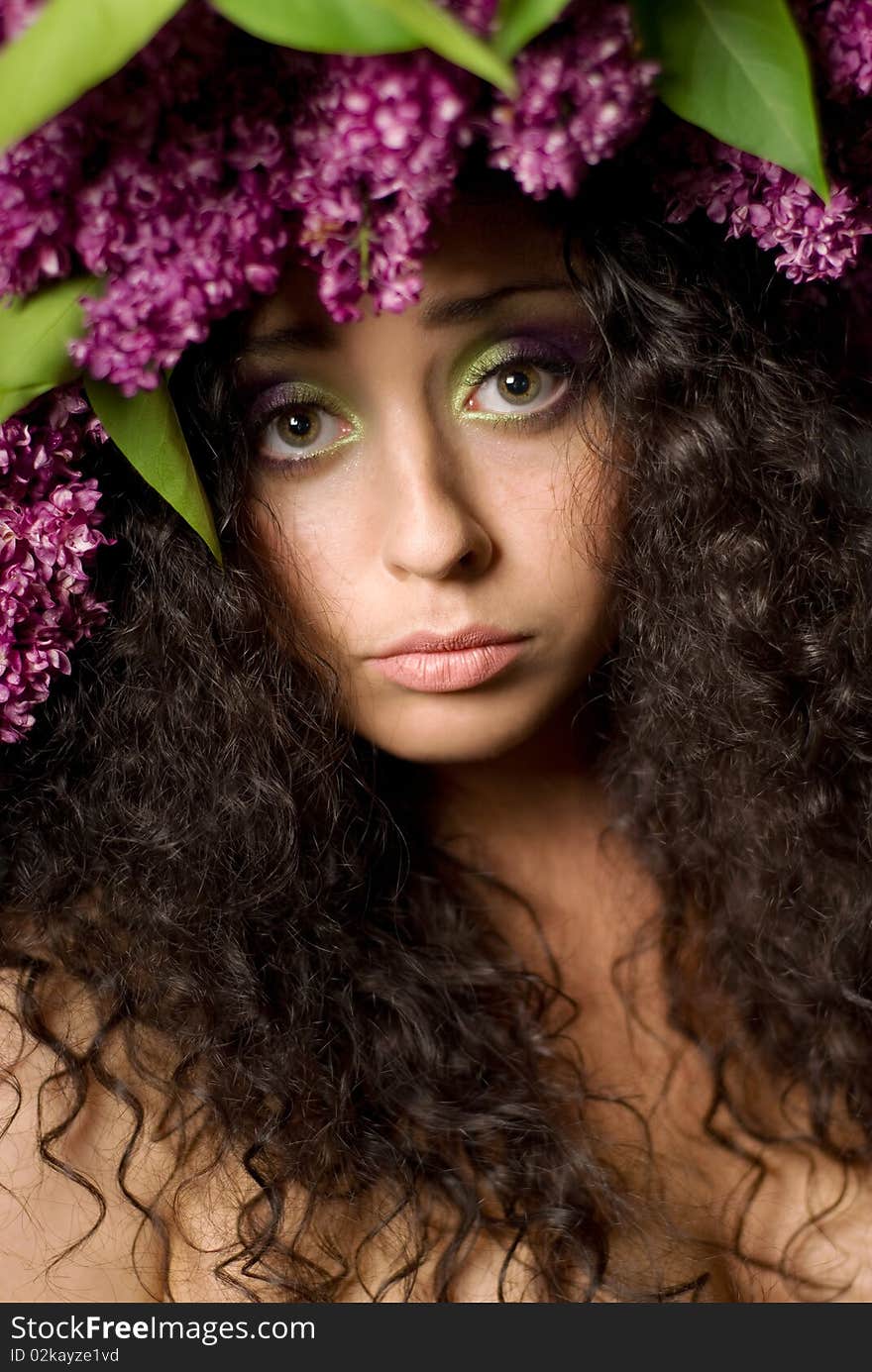 Girl in lilac garland